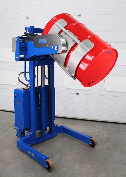 An STS drum rotator, a piece of safe manual handling equipment.