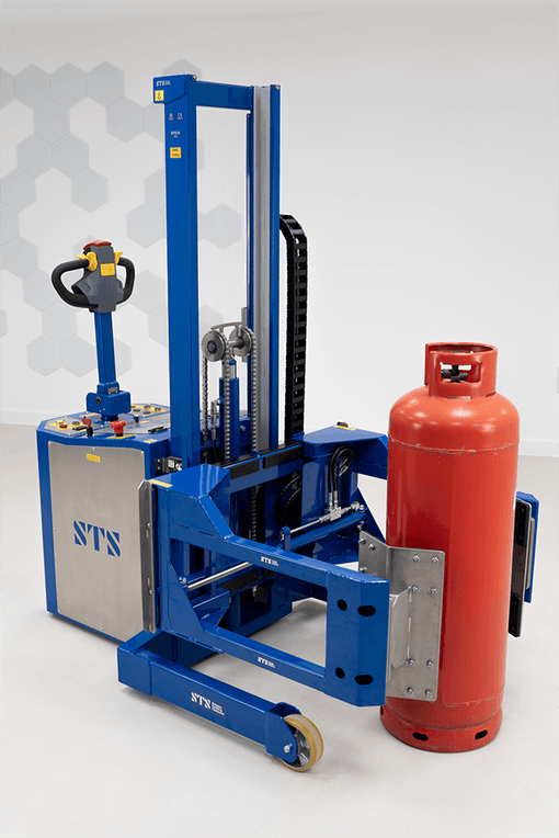 LPG cylinder being handled by the STS cylinder handler.