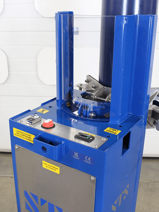 The rear control panel of an STS electric gas cylinder lifter.