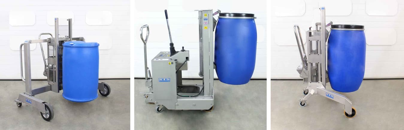 Cross-section view of STS stainless steel drum lifters..