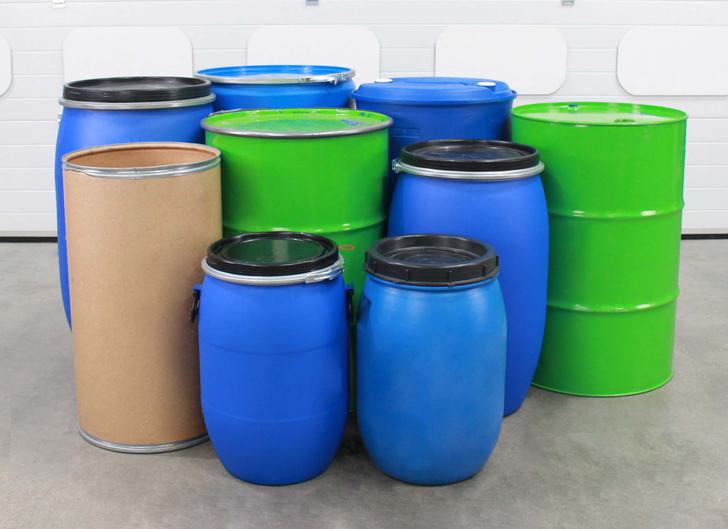 A variety of drums that can used with the ATEX Stainless Steel Universal Drum Tipper.