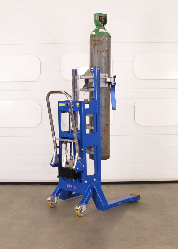 Side view of a gas bottle cylinder lifter.