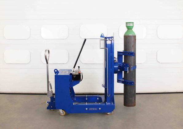 Cylinder Lifter & Rotator moves a gas bottle around a workplace
