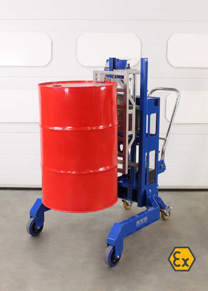 Weigh Scale drum lifter suitable for use in zoned environments